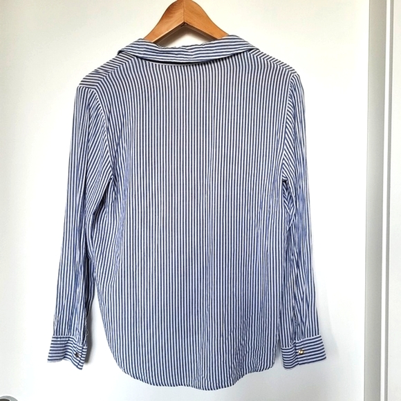 Zara Striped Button-Down Pocket Shirt Blouse - Picture 8 of 13